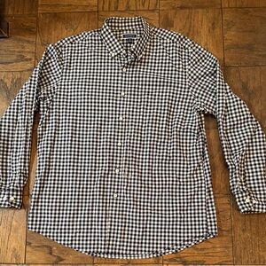 Club Room Men’s Black & White Gingham Button-Down Shirt - Classic Check